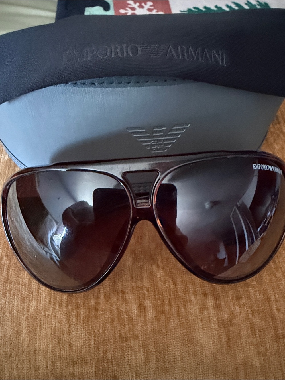 Emporio Armani Brown Gradient Aviator Sunglasses - Picture 2 of 10